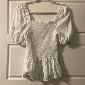 White Cropped Top